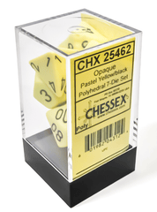 Chessex Dice: 7 Set Polyhedral Opaque Pastel Yellow Black CHX25462